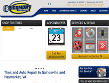 Tablet Screenshot of piedmonttireandauto.com